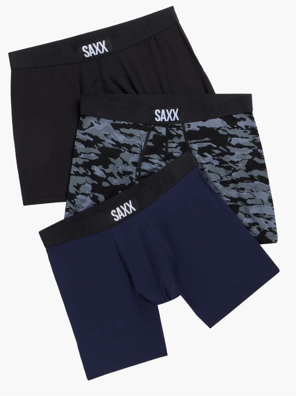 SAXX Assorted 3-Pack Vibe Super Soft Slim Fit Boxer Briefs